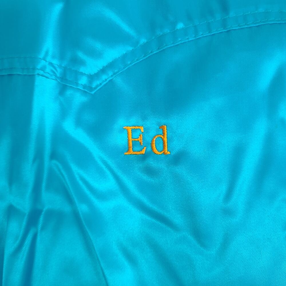 Vintage 80s West Ark blue satin embroidered windbreaker size 2xl - Picture 2 of 13